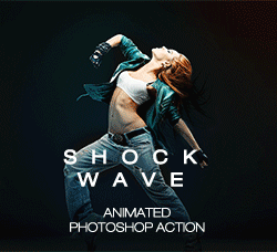 极品PS动作－能量冲击(GIF动画/含高清视频教程)：Gif Animated Shockwave Photoshop Act